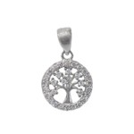 Sterling Silver Small Tree of Life w/Cubic Zirconias